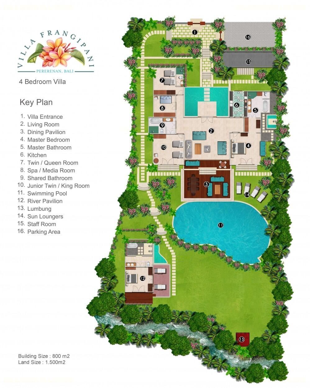 Villa Frangipani Floor Plan